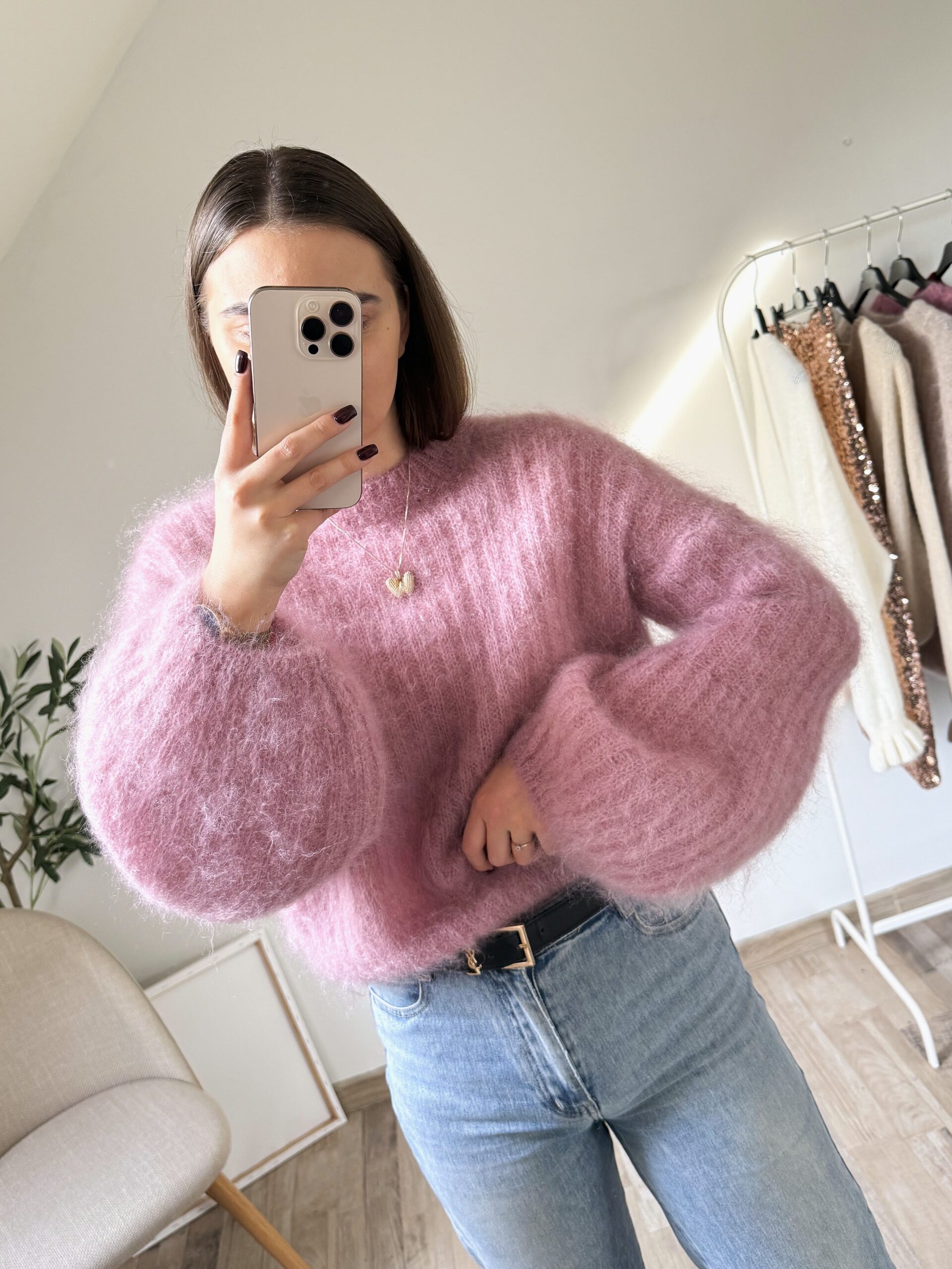 SWETER DZWONEK ♡ 81% KID MOHAIR PUDER