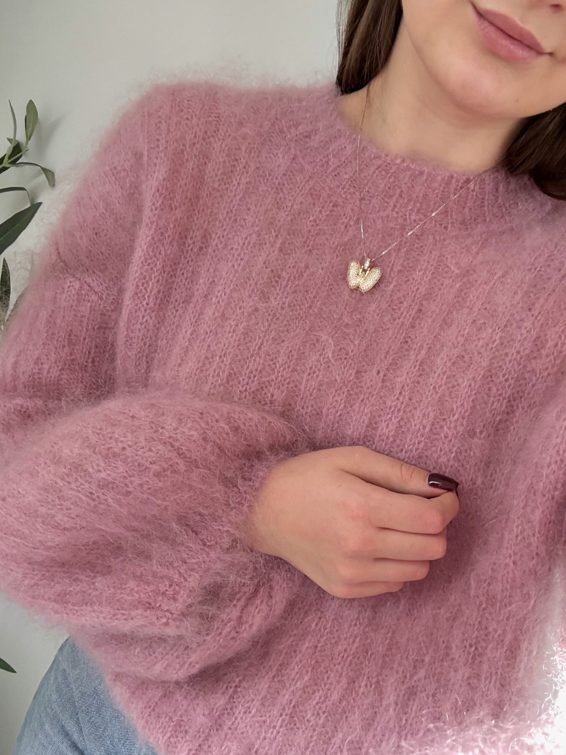 SWETER DZWONEK ♡ 81% KID MOHAIR PUDER - obrazek 2