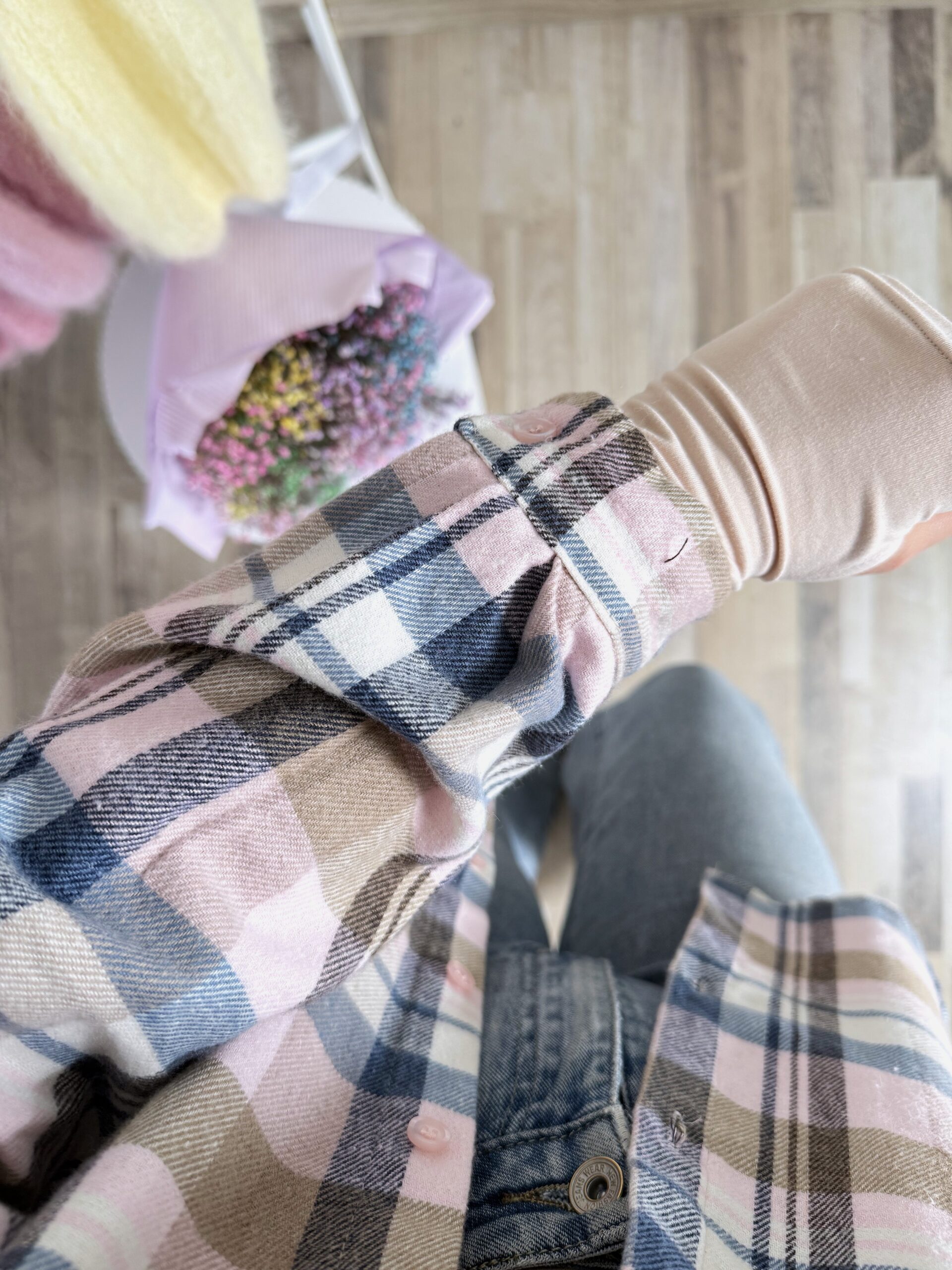 KOSZULA W KRATĘ LAVI ♡ PUDER BŁĘKIT - obrazek 3