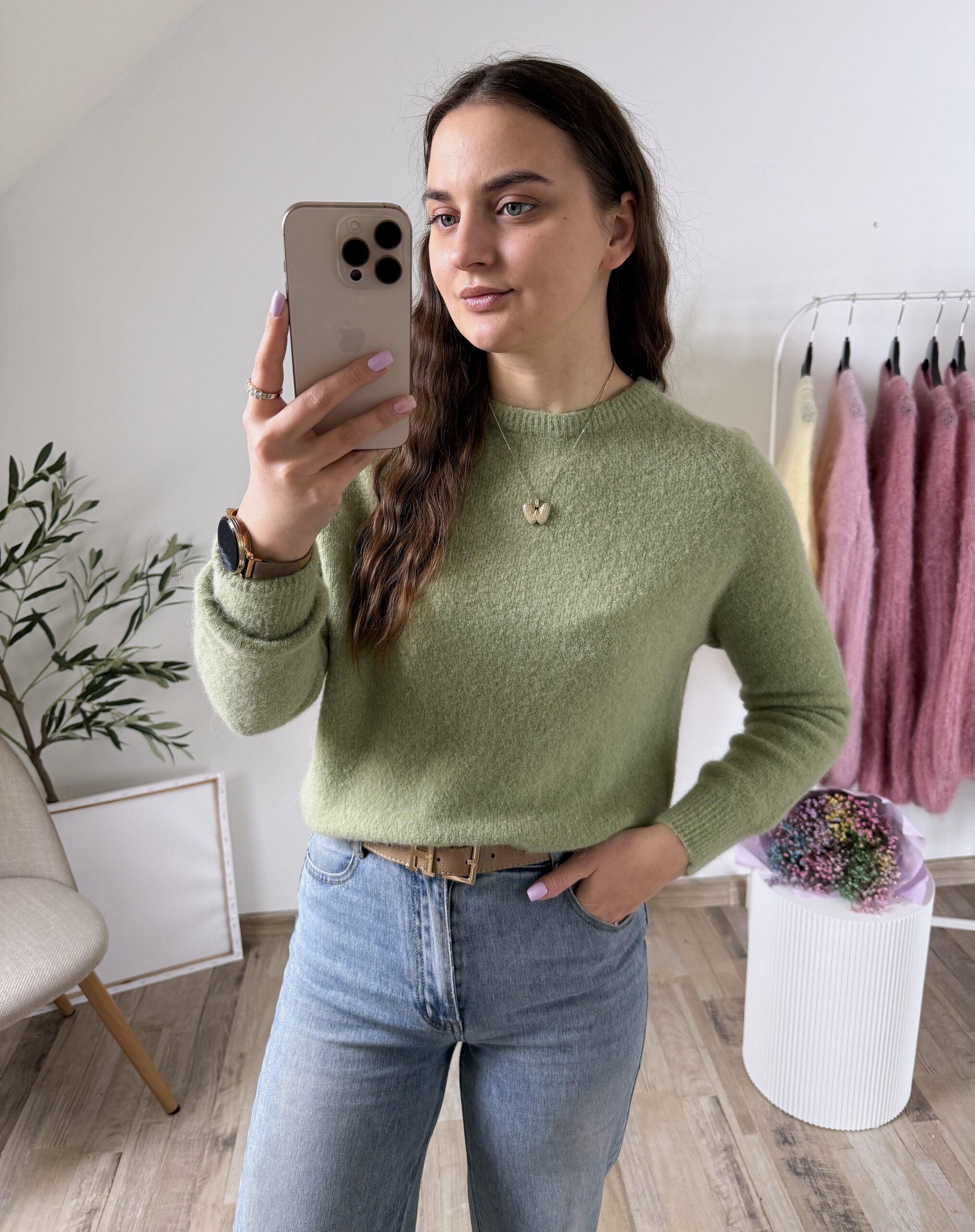 SWETER 27% BABY ALPACA MONACO ♡ MATCHA - obrazek 3