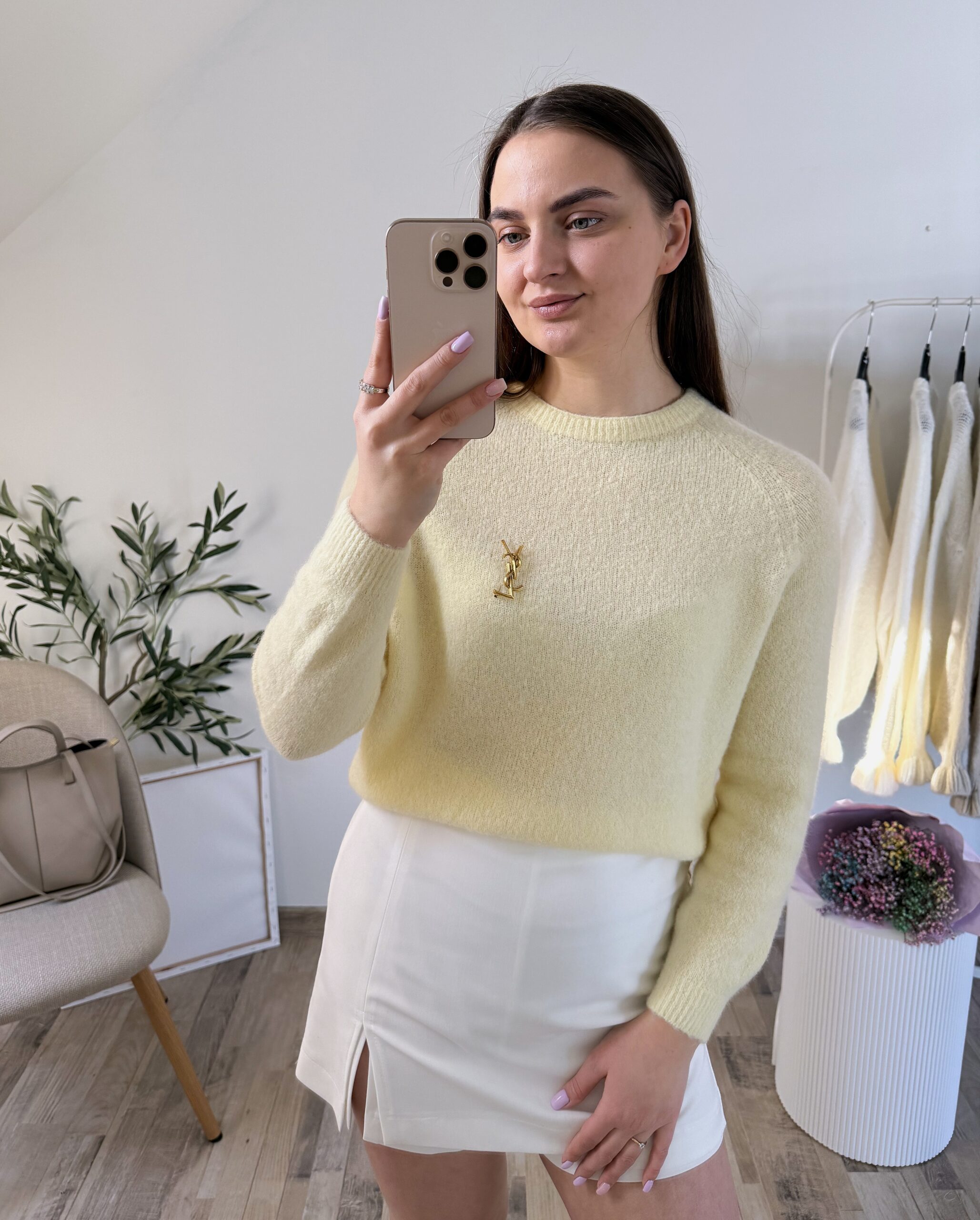 SWETER 27% BABY ALPACA MONACO ♡ MASEŁKOWY ŻÓŁTY - obrazek 3