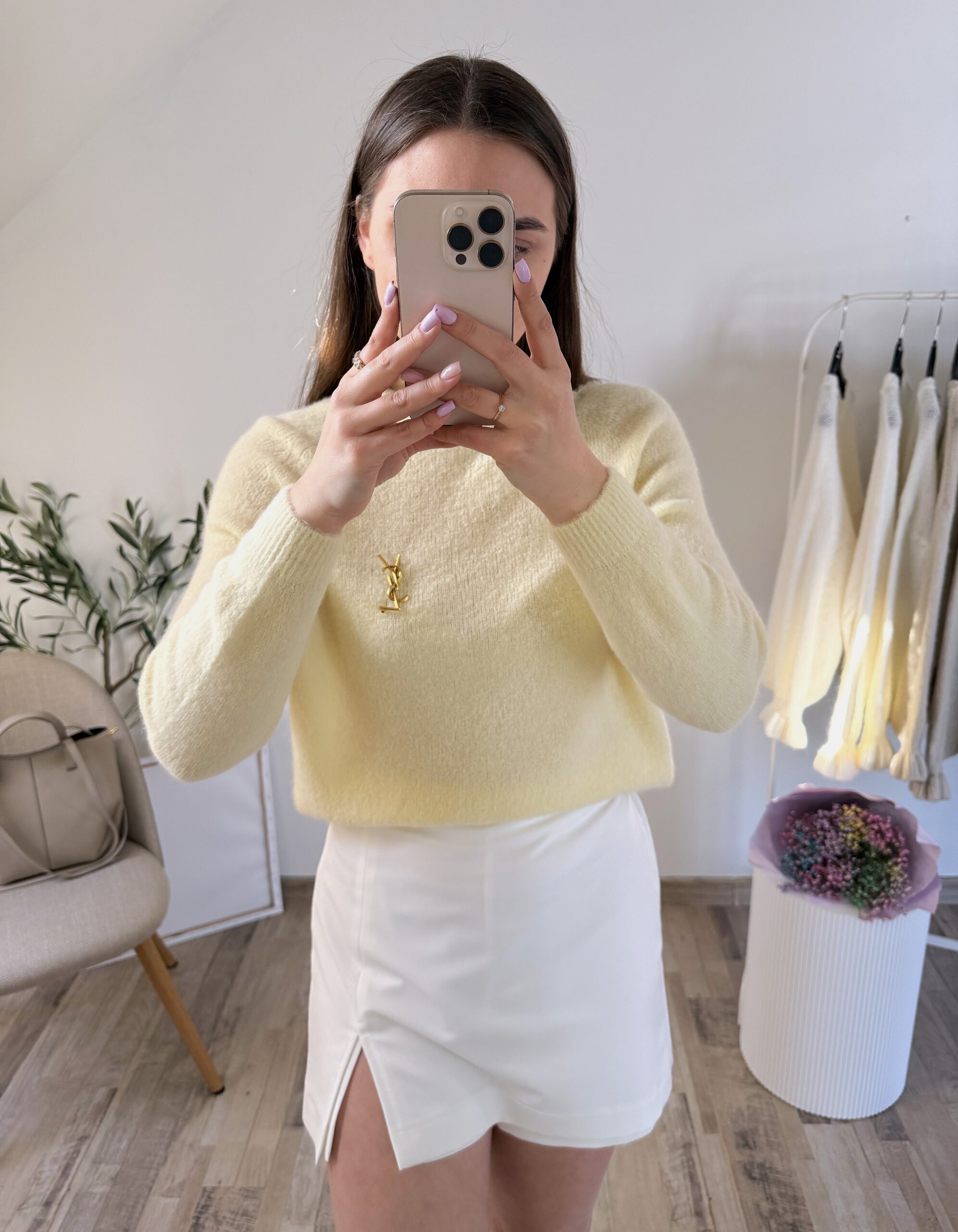 SWETER 27% BABY ALPACA MONACO ♡ MASEŁKOWY ŻÓŁTY