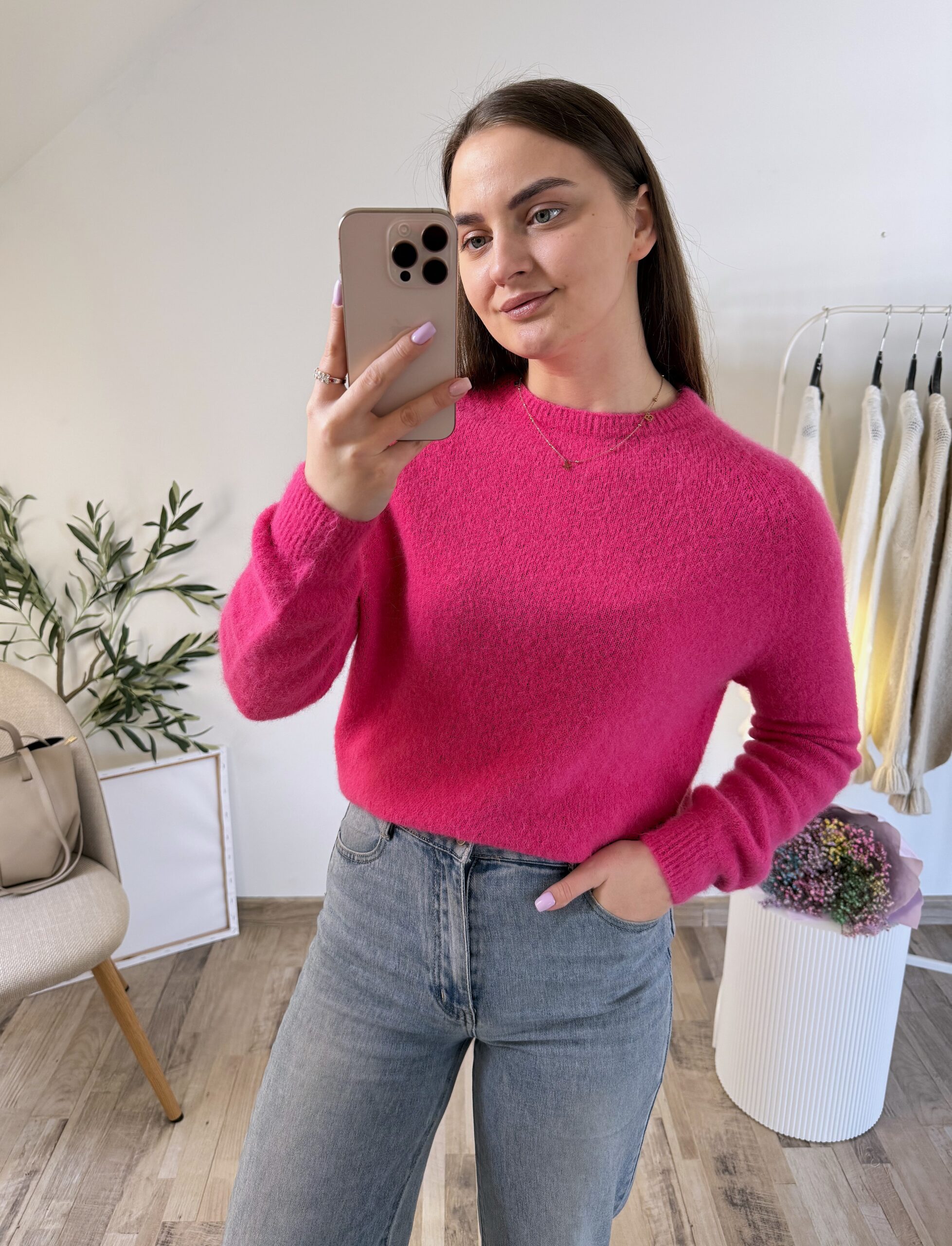 SWETER 27% BABY ALPACA MONACO ♡ FUKSJA - obrazek 4